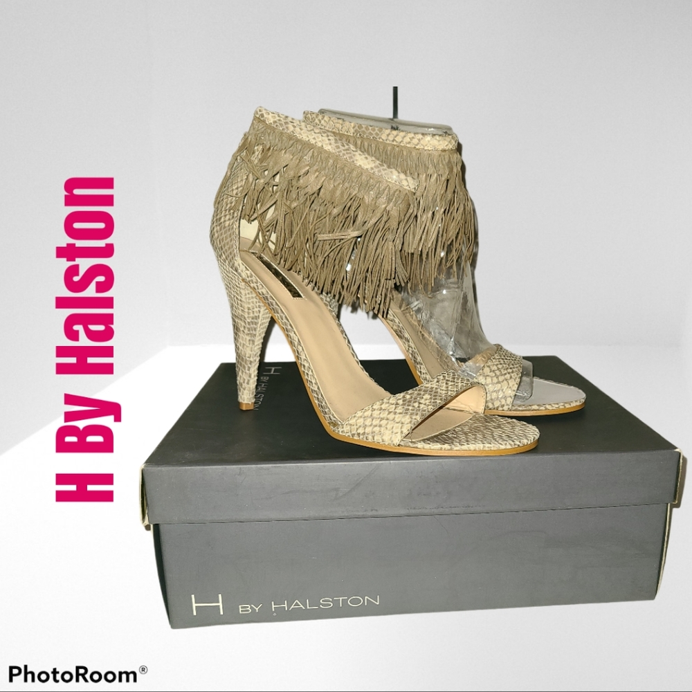 Women Sz 10 H by Halston Isabel Snake Print Heel
